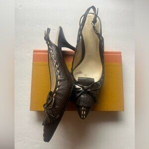 Cole Haan Espresso Bow Slingback Heels